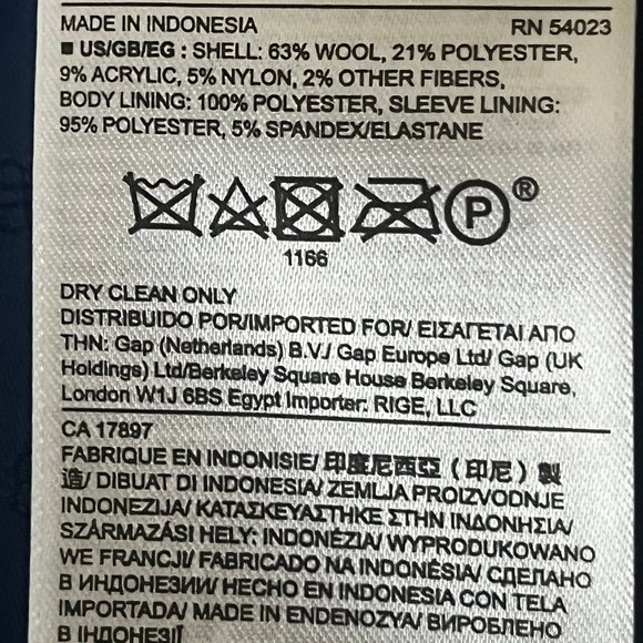 Banana Republic Royal Blue Peacoat - Wool blend - size S, but will fit size M - Picture 12 of 16